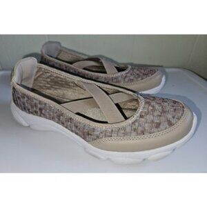* CUSHION WALK Tan Print Slip On Casual Shoe Ladies Size 8